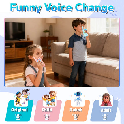 2PK New Generation Kids Video Walkie Talkie with Fun Features Long Endurance Outdoor Communication Children's Toy Gifts for Kids