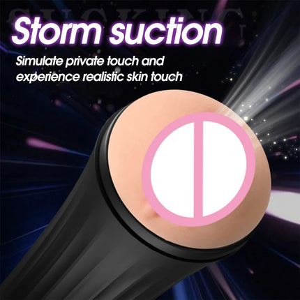 Realistic Rubber Vagina  Soft Pocket  Pussy Deep Throat  Male Masturbator Cup Adult supplies Sexy Toys for Man Female
