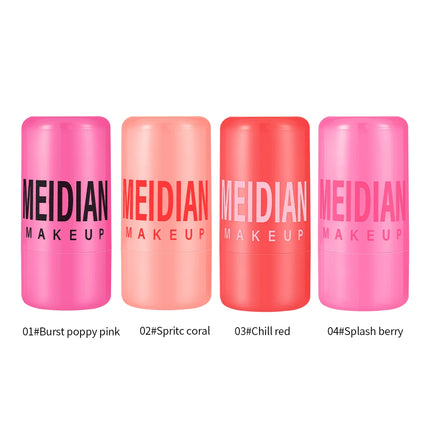 4pcs Matte expansion color, natural nude makeup, lips and cheeks, transparent jelly, powder blusher stick, powder blusher cream