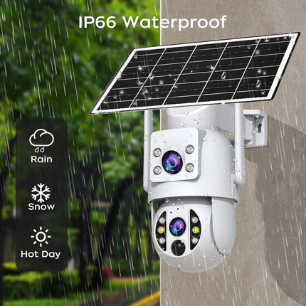 JOOAN 8MP WiFi Solar Camera Outdoor CCTV Surveillance Camera With Solar Panel Dual Lens PTZ Night Vision Scurity Protection