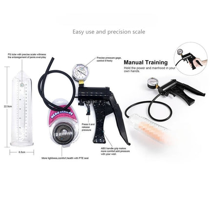 Penis Enhancement Pump Dual Water Air Function Cock Extender Enlarger Hercules Cup with Watch Pressure Gauge Sex Toy Man