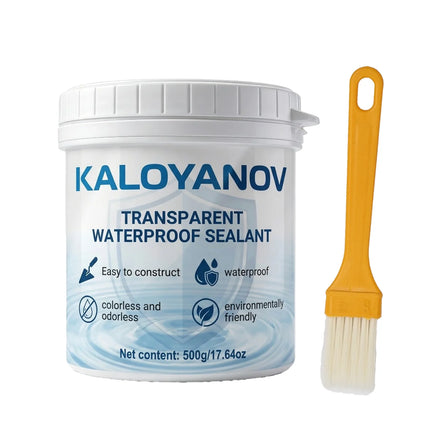 500g Clear Invisible Waterproof Sealant Anti-Leakage Glue for Bathroom Roof Window Wall Tile Repair Coating Agent, w/ Brush