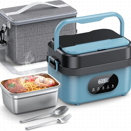 Gison Electric Heated Lunch Box Food Warmer 1.5L 60W Outdoor Camping Bento Picnic Portable Food Heater CarHome Leak Proof Heated