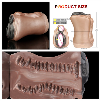 Silicone Monster Male Masturbator Daul Channel Anal Onahole Pussy Realistic Vaginal Textured Channel Stroker AdultSexToy For Man