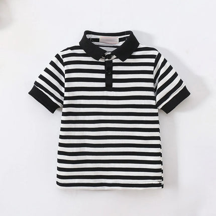 Summer boys striped polo shirt lapel short-sleeved T-shirt top boys and toddler cute Tee Polo Shirts Kids Clothing 1-9Y