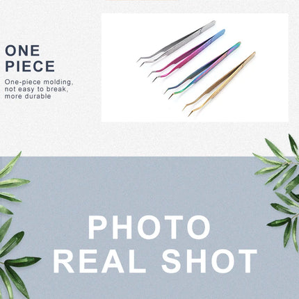 Professional Eyelash Tweezers for Lash Extension, Stainless Steel High Precision Eyelash Extension Eyebrow Tweezers