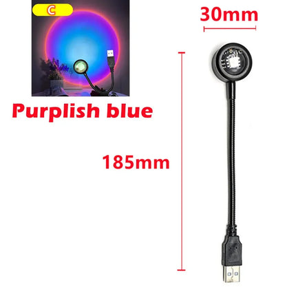 USB Sunset Lamp LED Rainbow Neon Night Light Projector Photography Wall Atmosphere sense Lighting For Bedroom Decoration Lamp