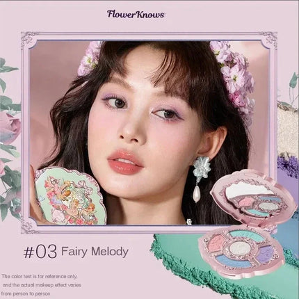 Flower Knows Moonlight Mermaid Eyeshadow Palette 8-Color Matte Shimmer Glitter Eye Makeup Cosmetics Women Beauty Eye Shadow