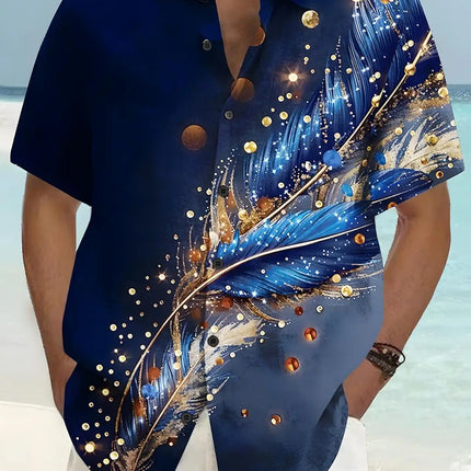 New Hawaii Spring/Summer Fashion Leisure Street Walk Tourist Beach Printed Full Open Short Sleeve Button Shirt, Quick Shipping