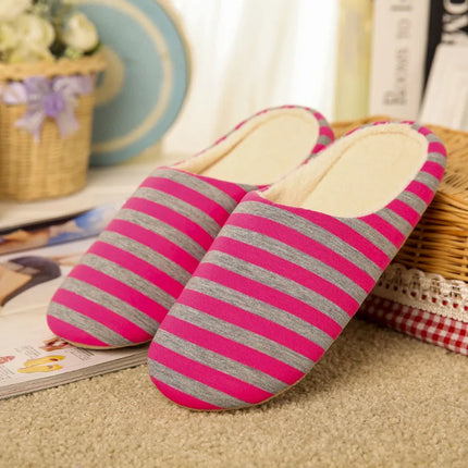 Women Indoor Slippers Warm Plush Home Slipper Autumn Winter Shoes Woman House Flat Floor Soft Silent Slides for Bedroom