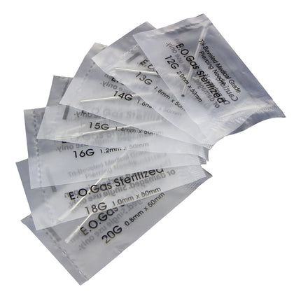 Sterile Disposable Tattoo 12g/14g/16g/18g Piercing Needles Navel Nipple Ear Nose Lip Stainless Steel Piercing Needles Kit Tool