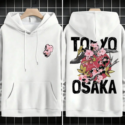 Plum blossoms that can withstand severe cold Print  Mans Retro Loose Hoodie  Fleece Warm Fashion Hoody Unisex Basics Clothing