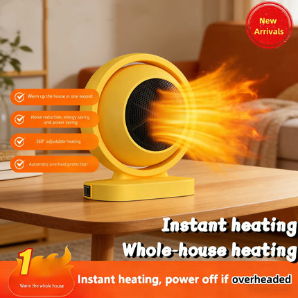 380W Portable Electric Heater Overheat Power-off Protection Mini Fast Heating Fan Intelligent Desktop Winter Bathroom Fan Heater