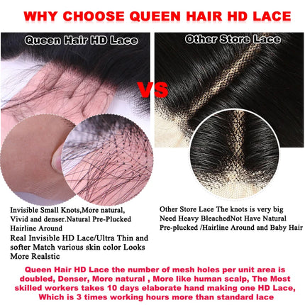 Queen Hair Real HD Burmese curly 13x6 13x4 Frontal Virgin Human Raw Hair Lace Frontal Ear to Ear Real Invisible HD Lace