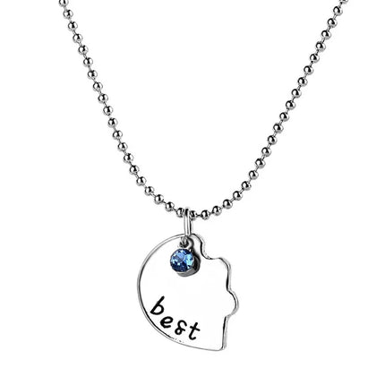 3pcs/Set Heart Pendant Friendship Chain Necklace with Forever Letter Women Burger Fries Shape Creative Design Forever Necklace