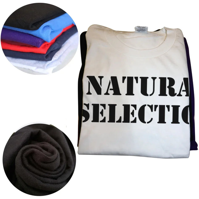 Natural Selection Text Printing Man T-shirts Evolution Graphic T Shirts Fashion Casual Streetwear Harajuku Style Tops Loose Tees