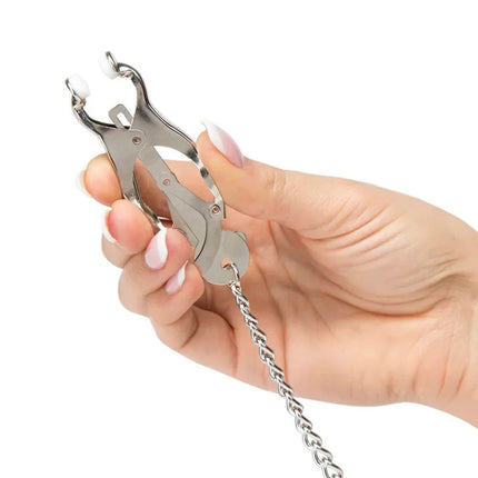 BDSM Metal Nipple Clamps with Chain Breast Stimulator Fetishism Erotic Sex Toy For Couple Men and Women