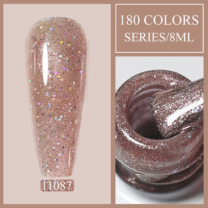 Parkson 8ml HEMA TPO FREE Color Gel Nail Polish Nude Pink Red Green Collection Nail Gel Polish Glitter Soak Off UV LED Gel