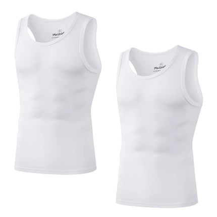 2Pcs/Pack Men's Tank Top Sleeveless Gym T-Shirt Man Vest Solid Color Compression Undershirts Men Tops High-Quality Bamboo Fiber