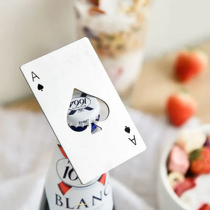 10pcs Poker Card Bottle Opener Ace Of Spades Home Personalized Stainless Steel Credit Card Bottle Opener Card Portable Bar Tool