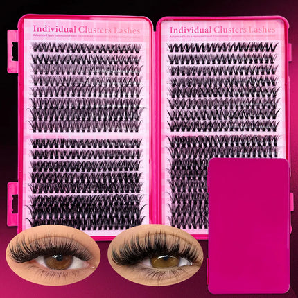 DIY Cluster Lash Large Capacity Mixed Lengths Curl Dense Eyelash Extension 3D Wispy Lash Suitable for Party and Stage Makeup
