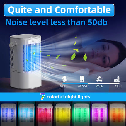 Summer USB Portable Fan Mini Silent Desktop Cooling Fan Suitable for Bedroom Living Room Study Travel Camping Spray Function