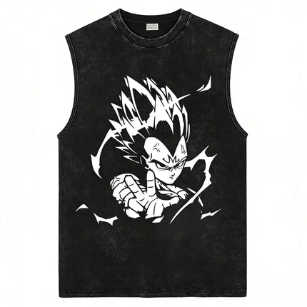 Dragon Ball Vegeta Anime Gym Vest Men's Tank Tops Y2k Women Washed Loose Casual Sleeveless Shirt Streetwear Summer 2026 Harajuku