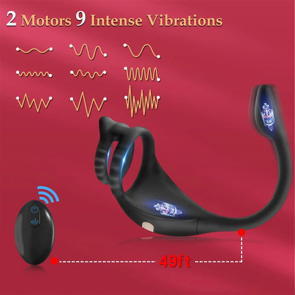 Remote Control Vibrating Butt Plug Cock Ring for Men Prostate Massager for Gay Anal Vibrator Penis Ring Adult Sex Toy for Men