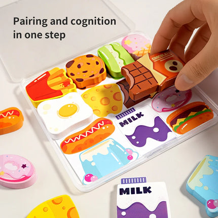 Children's Logical Thinking Wooden Puzzle Toys Cartoon Food Animals Dinosaurs Traffic Cognition Matching Educational Toys