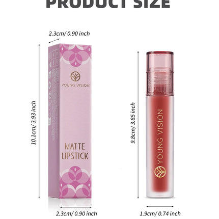 YOUNG VISION 6-Color Matte Velvet Lip Gloss Silky Smooth, Long-Lasting Color Seductive Feminine Lip Makeup