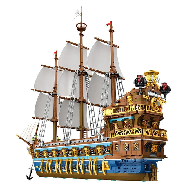 2830PCS Royal Sunshine Sailing Ship Building Blocks Sun Pirate Boat Assembly Model Bricks Education Toys For Kids Holiday Gifts