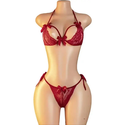 Thin Sexy Lingerie Women Bra Sets Push Up Breves Set Erotic Clothing Transparent  Lingerie Set Lace Design Hot Underwear Set New