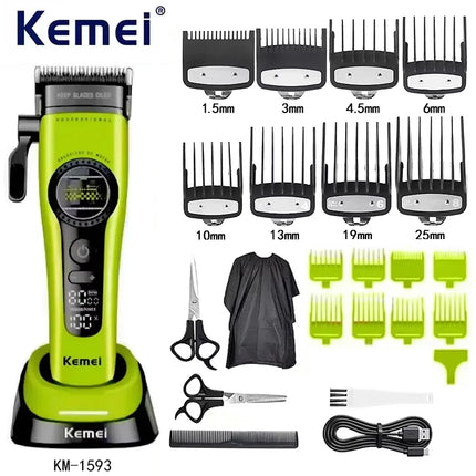 Kemei KM1593/1595 Is Equipped with An External Brushless Hair Clipper for Men's Professional Hair Clippers That Are Rechargeable