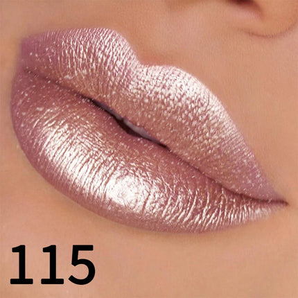 1PC glitter metallic lipstick finish hydrating 19 colors red pink sparkling highly pigmented lip tints  lips makeup gifts cosmet