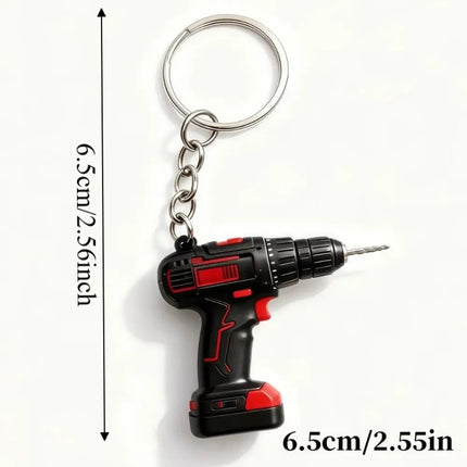 Lifelike Electric Drill Key Chain Cool Design Lightweight Drill Key Ring Mini Size PVC Mini Electric Drill Keychain