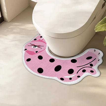 VIKAMA Diatomaceous Earth Bathroom Floor Mat, Surround Shape Toilet Floor Rug, Absorbent Non-Slip Mat, Anti-Fouling Bathroom Decor