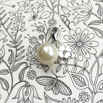 Charm Pendant Pearl & CloverLeaf Women Brand New Trendy 925 Sterling Silver Gift