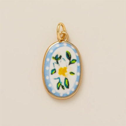 Colorful dopamine pendant with oil droplets, strawberry, crab, heart, shell pattern, color preservation