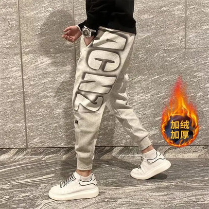 Men's Clothing Autumn Winter Trendy Letter Print Sports Joggers Harem Pants Y2K Vintage Casual Streetwear Sweatpants Pantalones