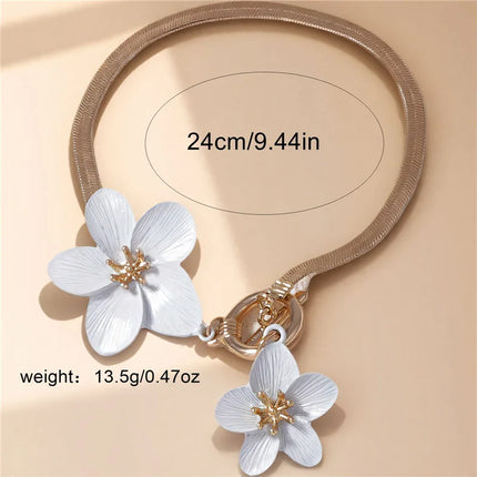 Fashion Cherry Blossom Charm Anklets for Women Summer Beach Accessories Gold Color Chain Anklet Leg Bracelets Wedding Gift