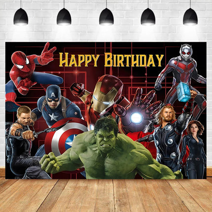 Marvel Superhero Backdrops Custom Banner Avengers Theme Party Kids Birthday Photography Poster Studio Wall Decoration Background