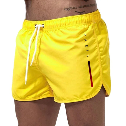 New men's quick drying beach shorts, fitness shorts, summer swimsuits, casual sports, men's swim board, beach trend