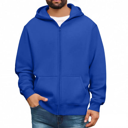 Men'S Hooded Sweatshirt Solid Color Simple Jacket Hood Design Top Kangaroo Pockets Daily Wear All Seasons Basic Jacket Daily
