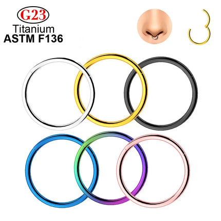 1/10pcs Wholesale Nose Ring Piercing G23  Titanium Clicker Ear Cartilage Earring Helix Septum Rings Body Jewelry Earrings Women