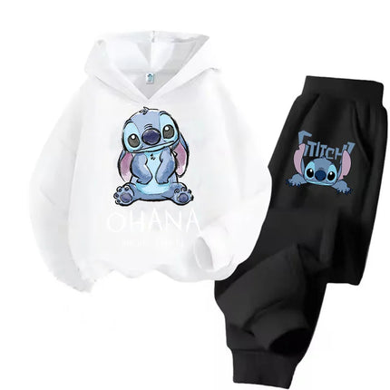 Manga Children Hoodies Stitch Kawaii Pullover Sweatshirt Anime Trucksuit Manga Cartoons Girls Boy Kids Autumn Casual Clothes