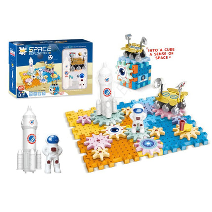 Large Particle Building Blocks Dinosaur Windmill Gear Building Blocks Playground 2-in-1 Children's Electric Science and Educatio