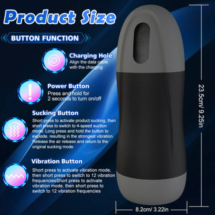 Automatic Male Sucking Masturbator Vibration Blowjob Masturbation Artificial Vagina Pocket Pussy Adult Sex Toy for Men Supplies