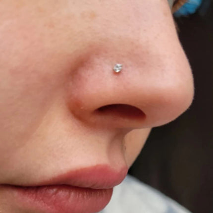 1Pcs 20G Nose Rings Hoop Surgical Stainless Steel Studs Screw L Shaped Nose Piercing Jewelry Women Black Woman and Man