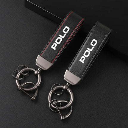 Deluxe Leather Car Keychain Keyring Lanyard Gift Keychain for VW POLO