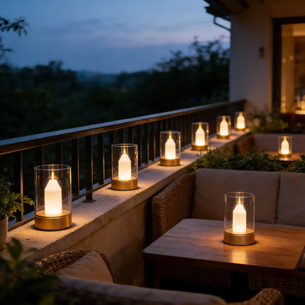 LED Night Light Rechargeable Flameless Candle Motion Sensor Dimmable USB Charging Soft Warm  Bedroom Portable Table Bedside Lamp